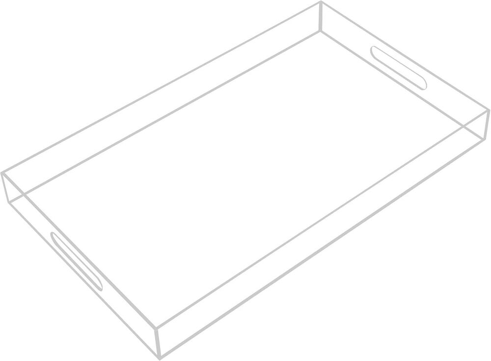 Clear Acrylic Serving Tray with Handles 12"x20" Couch Ottoman Kitchen Bathroom